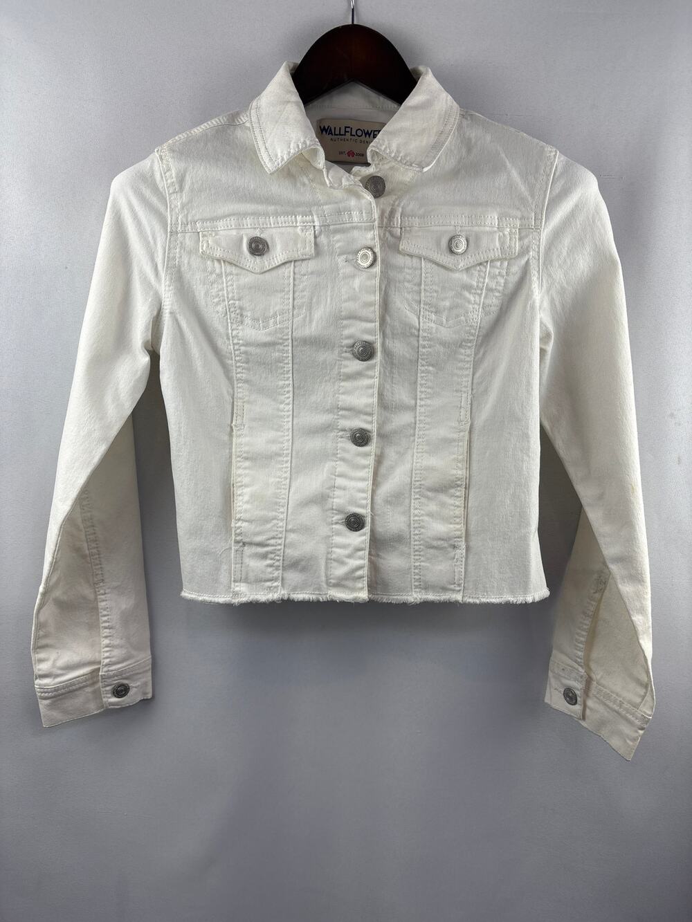 Women’s Wallflower Authentic Denim Small White Jean Jacket